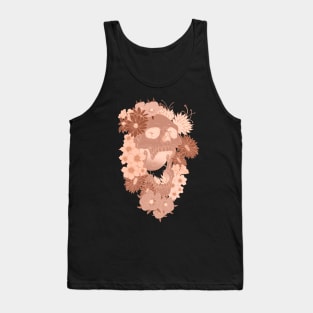 Skull and Flowers monocromatic Tank Top